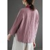 Fashion Purple Retro Embroideried Patchwork Summer Linen Blouse