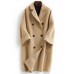 boutique khaki Woolen Coat Women plus size long coat double breast woolen Notched outwear