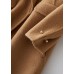 Fashion khaki woolen coats casual winter coat fur collar jackets tie waist