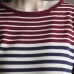 vintage burgundy striped patchwork cotton knit tops casual elastic sweater