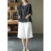 Natural Black O-Neck Embroideried Summer Ramie Blouses Half Sleeve