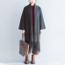 Fine gray cashmere coats tasseled hem woolen jackets long cardigans warm